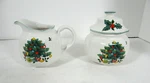 Mikasa Continental Christmas Creamer Sugar With Lid Japan F3013. Fixed Price $25.48.