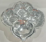 Wilton Armetale Pewter Cabbage Leaf Chip & Dip Bowl 357454 New. Fixed Price $30.00.