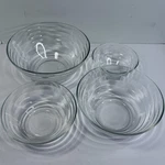 Duralex Clear Glass Mixing Bowls Nesting Set Of 4 Ribbed Made France Kitchen. Fixed Price $30.00.