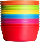 Plaskidy Kids Plastic Bowls Set Of 12, 10 Ounce Microwave Oz, Blue. Fixed Price $21.84.