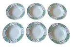 Set Of 6 Mikasa Villa Medici Provincial Rim Soup/salad Bowls Oriental Blue CV900. Fixed Price $44.95.