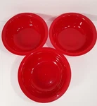 Set Of 3 Red Cereal Soup Bowls 6.5" Wide Rim Bpa-free Plastic 2.5 Cups. Fixed Price $9.98.