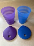 Set Of Tupperware Impressions Cups 3128 W/lid Seal Straw Hole 3912 No Drip. Fixed Price $14.97.