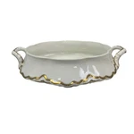 Vintage 1929 Pope-gosser Sepia Gold Fine Bone China Double Handle Serving Bowl. Fixed Price $35.00.