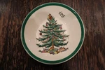 Spode Christmas Tree Fruit Bowl 5.25" Green Rim England S3324 Sauce Dessert. Fixed Price $54.99.