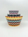 Missoni Chevron Zigzag Ceramic Serving Mixing Bowls Set Of 3 Mint!. Fixed Price $79.99.