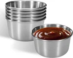 6 Pcs 2 Oz Stainless Steel Dipping Sauce Cup, Mini Bowls, Reusable Metal Con. Fixed Price $14.35.