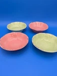 Set Of 4 Tommy Bahama Melon & Green Rustic Crackle Melamine Bowls 7". Fixed Price $19.99.