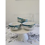 222 Fifth Set Of 4 Eliza Porcelain Fine China Soup Cereal Bowls Teal Peacock. Fixed Price $35.00.