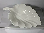 Martha Stewart Collection Macy's Leaf Design Dish Bowl Whiteware Candy 10IN. Fixed Price $14.95.