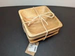 Nwt Creative Co-op Square Wood Bowls Dish Set (3) 4.75"X4.75". Fixed Price $14.95.