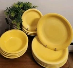 14PC Citrus Grove Yellow Swirl Handpainted Dinnerware Plates, Bowls C8G4 New. Fixed Price $99.27.