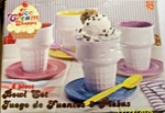 Ice Cream Shoppe 8 Piece Bowl Cone & Saucers Set By Alco Industries New Box. Fixed Price $33.00.