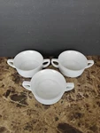 Set Of 3 Chefs Best Kitchen White Porcelain Double Handle Soup Cereal Bowls. Fixed Price $49.99.