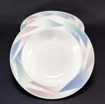 Mikasa Intaglio Fantazz Salad Soup Bowls Pastel Geometric Rim 9 1/4". Fixed Price $27.99.