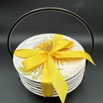 Nwt Room Creative Signature Yellow Sunflower Stoneware 6 Piece Set & Stand. Fixed Price $30.00.