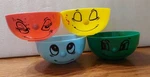 Silly 3D Funny Faces Plastic Bowls Dolce Vita Livingware Collection Set 4. Fixed Price $30.00.