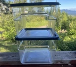 CAMBRO12QT.CLEAR Square Polycarbonate Food Storage Container W/lid 12SFSCW135. Fixed Price $38.00.
