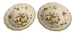 Hankook 7" Cereal Soup Bowls Strawberry Vine Design HNK2 Korea Set Of Vtg. Fixed Price $16.95.