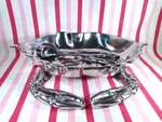 Arthur Court Designs Coastal Crab Serving Bowl + Tongs Handmade Aluminum. Fixed Price $225.00.