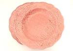 Bordallo Pinheiro Ingrid Pink Soup Bowl Set Of 2 Embossed Flowers Dots Vintage. Fixed Price $32.85.