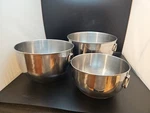 Faberware Stainless Steel Mixing Bowls Set Of 3 With Ring Handles Mid Century. Fixed Price $29.85.