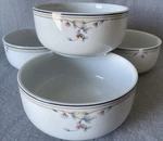 Princess House Cereal Bowls 5 1/8" Heritage Blossom Soup Peach Flowers Set Of 4. Fixed Price $29.99.